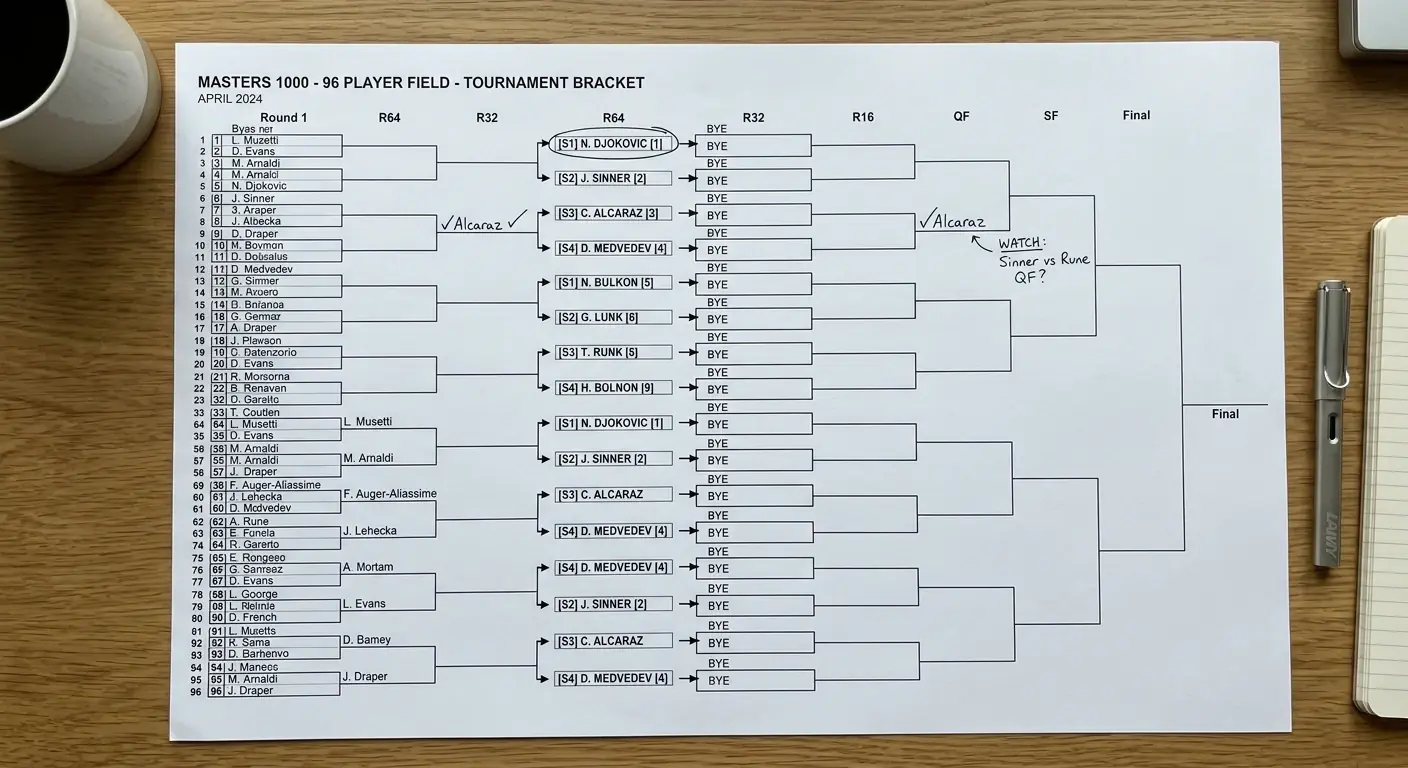 Turnierformat und Strukturübersicht der ATP Masters 1000 Ereignisse für Tennis-Kombiwetten