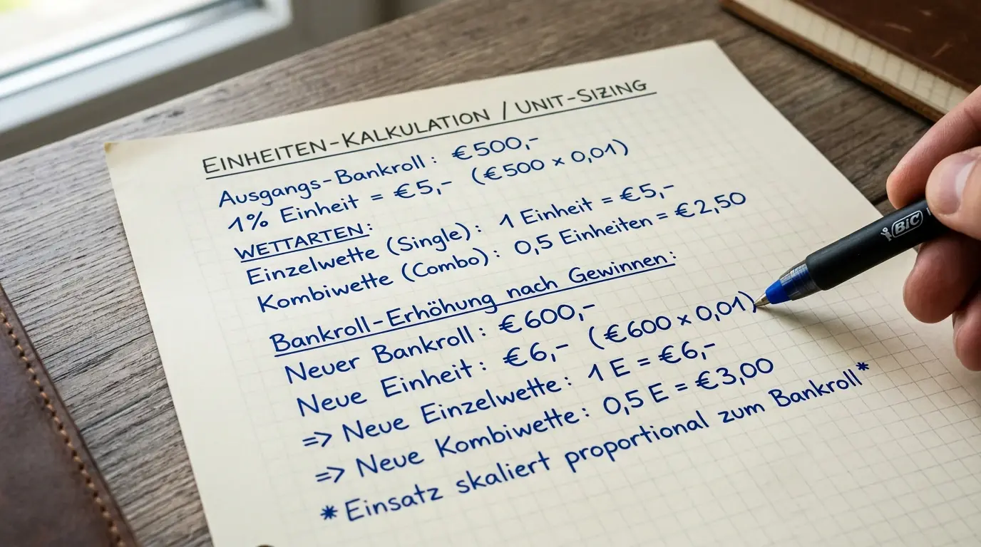 Einheitenwette Tennis Kombiwetten Bankroll: Einsatz pro Einheit berechnen und an Spielkapital anpassen