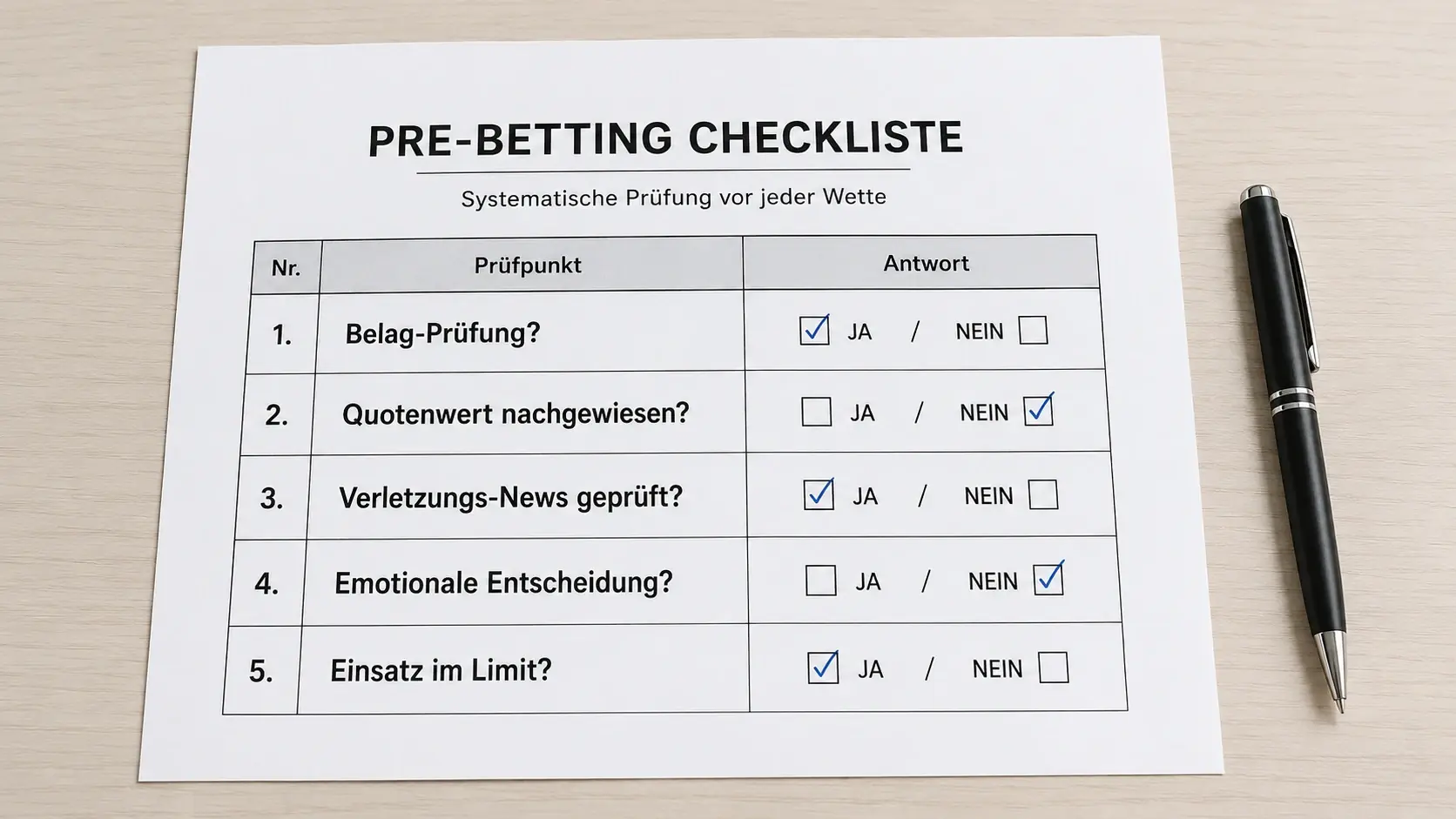 5 Fehler Checkliste Tennis Kombischein: Belag, Quotenwert, Verletzungen, Emotionen und Bankroll vor jedem Schein prüfen