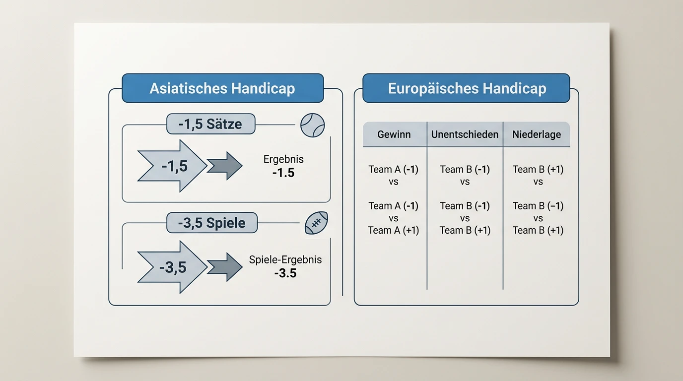 Asiatisches Handicap Tennis: Satzhandicap und Spielhandicap Unterschiede erklärt