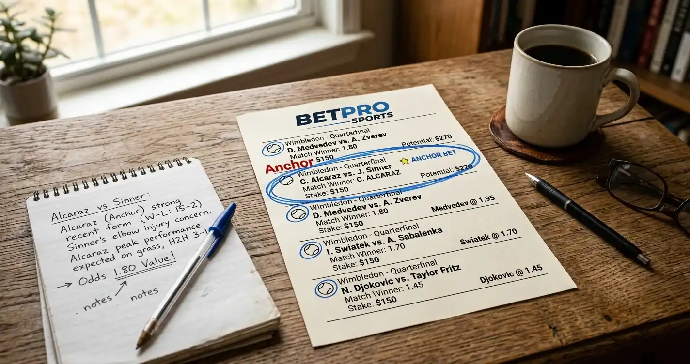 Tennis Kombi Banker: Tippschein mit einem sicheren Anker-Tipp für eine stabile Kombiwette