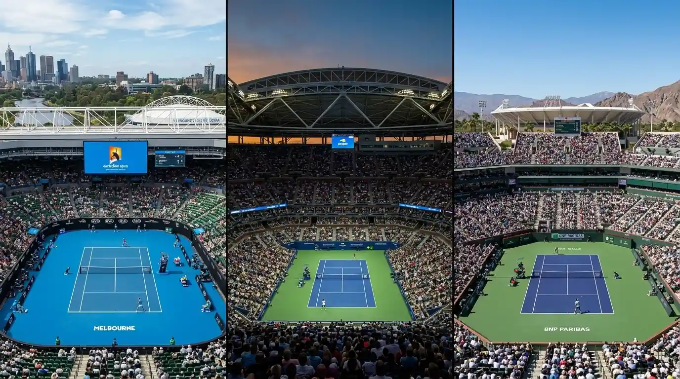 Wichtigste Hartplatz-Turniere fuer Tennis Kombischeine: Australian Open ATP Masters 1000 und US Open