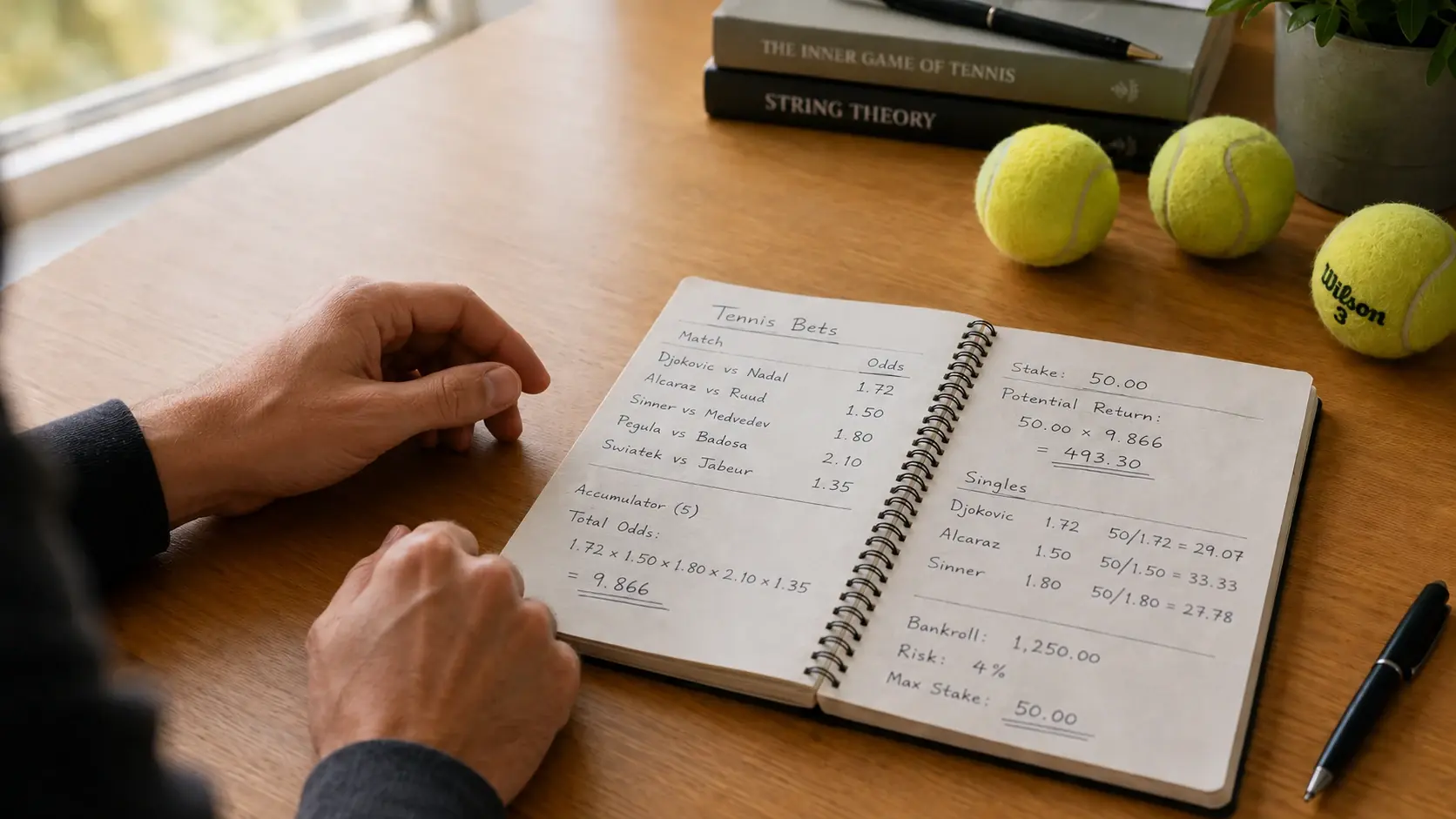 Tennis Kombiwetten Rechner: Gesamtquote und Gewinn einer Mehrfachwette selbst berechnen