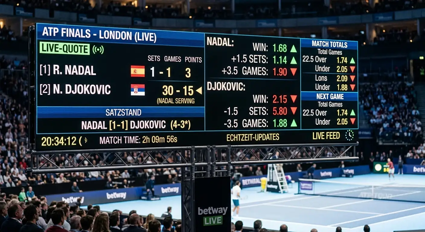 Grundlagen der Tennis Live-Wetten mit Erklärung der wichtigsten In-Play-Märkte und Quote-Änderungen