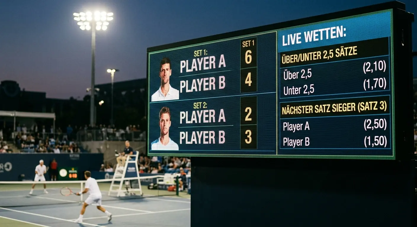 Kombination satzbasierter Märkte zu einem Tennis-Live-Kombischein mit Erklärung der Quoten-Mechanik