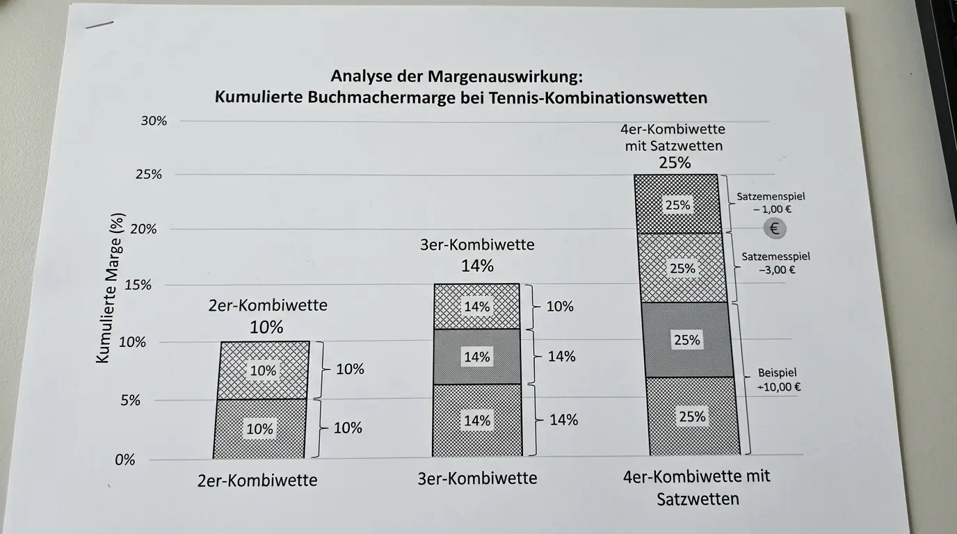 Auswirkung von Satzwetten auf die kombinierte Buchmacher-Marge in Tennis-Kombischeinen