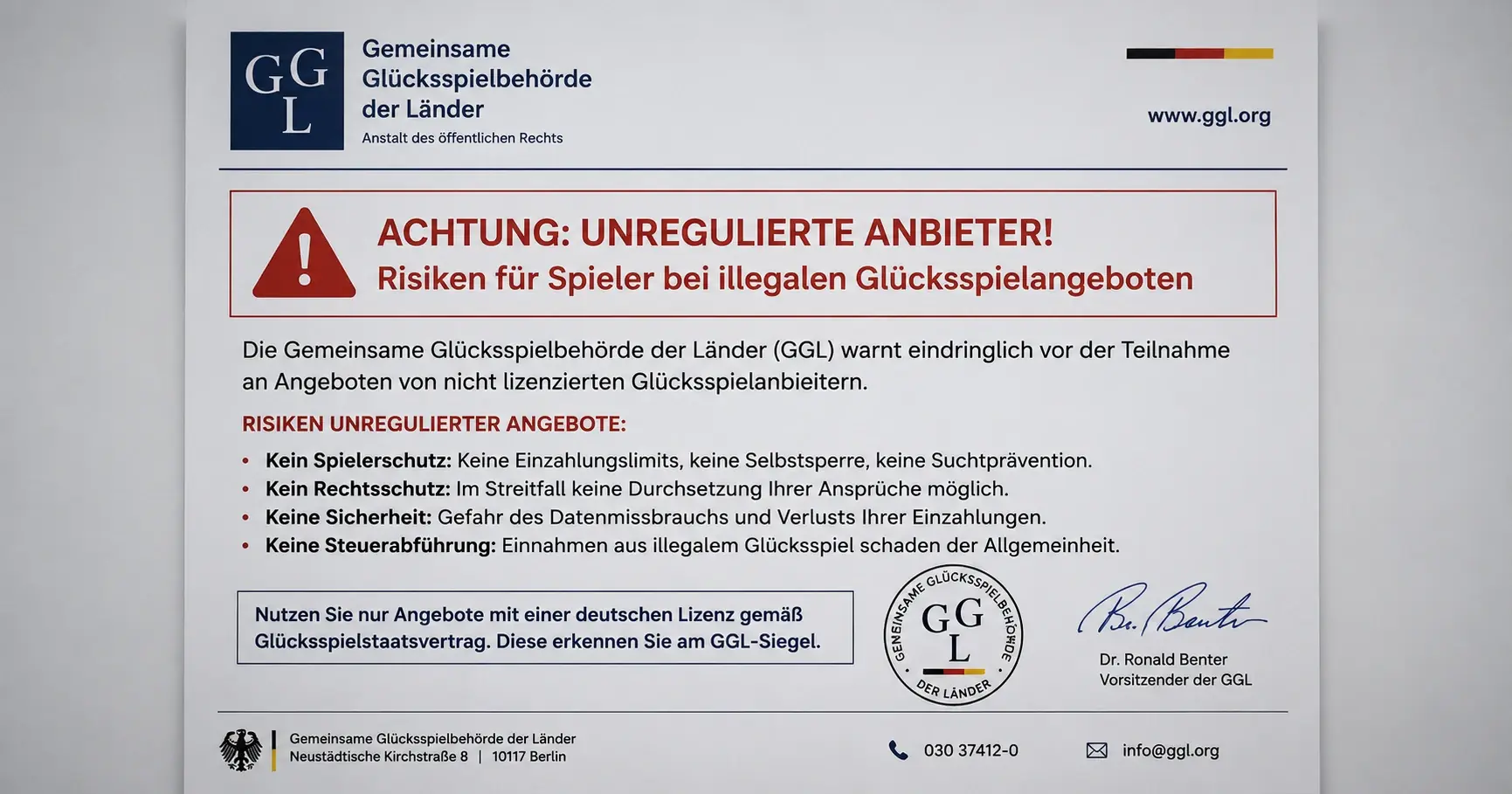 Tenniswetten Schwarzmarkt Risiken nicht lizenzierte Anbieter Deutschland GGL-Warnung Spielerschutz