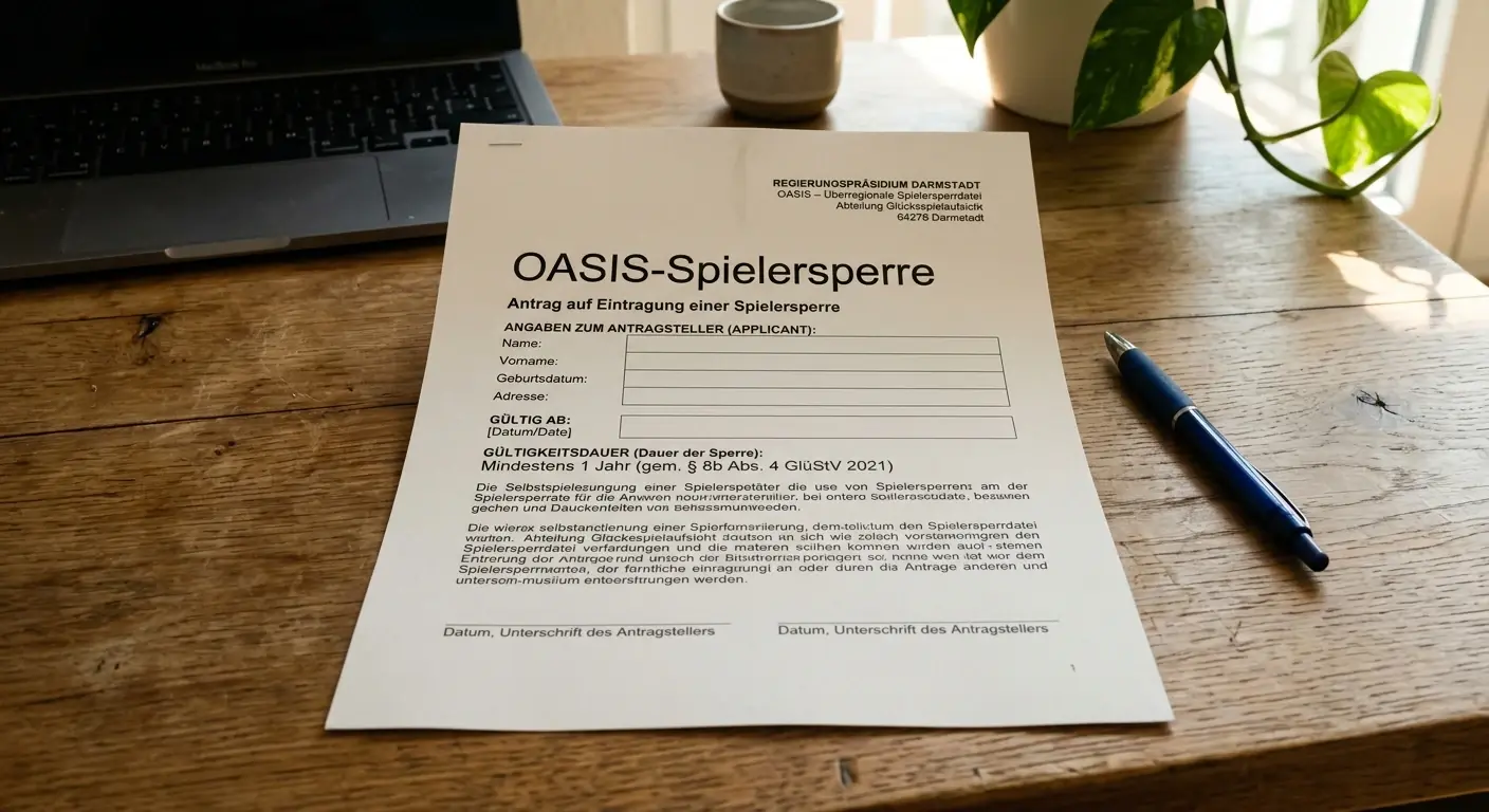 OASIS-Spielersperre bundesweite Selbstsperre für Tennis-Kombiwetten-Spieler beim Regierungspräsidium Darmstadt