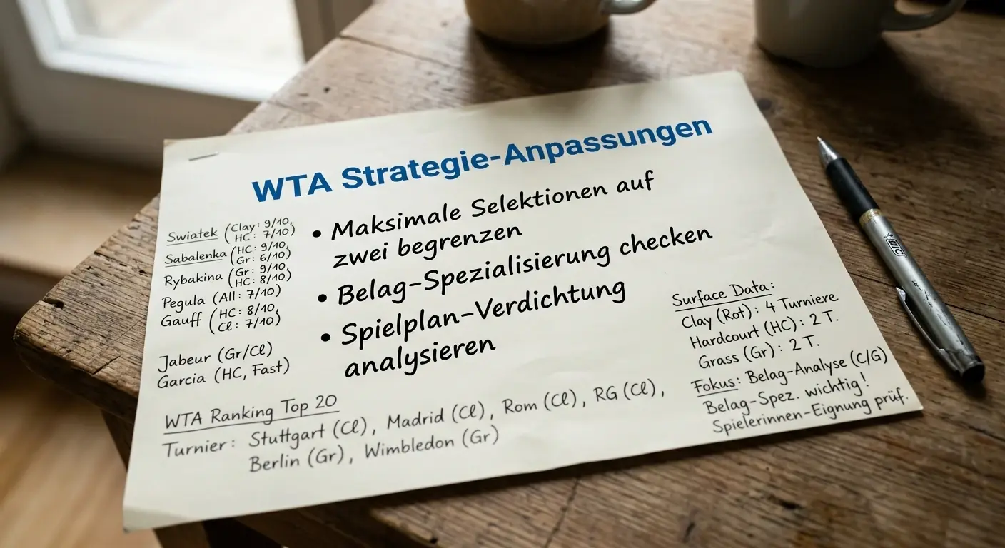 Strategieanpassungen für WTA-Kombiwetten mit strikteren Selektionskriterien und begrenzten Auswahlanzahlen